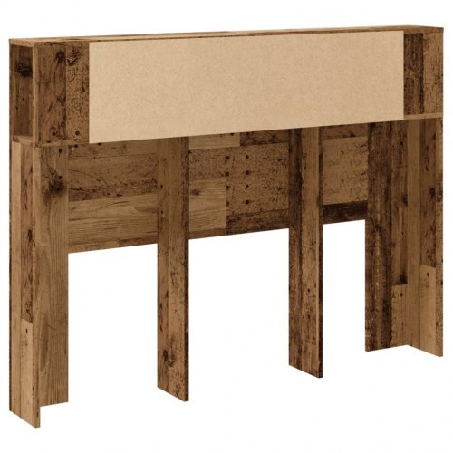 Sengegavl med opbevaring 140×18,5×102,5 cm - antik trælook