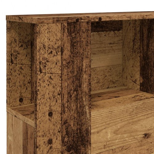 Sengegavl med opbevaring 140×18,5×102,5 cm - antik trælook