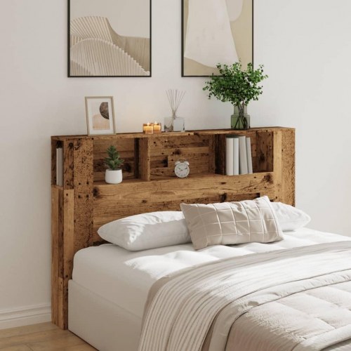 Sengegavl med opbevaring 160 × 18,5 × 103,5 cm - konstrueret træ, antikt