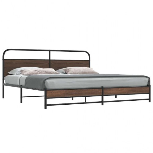 Sengeramme uden madras 200 x 200 cm - brun egetræsfarve