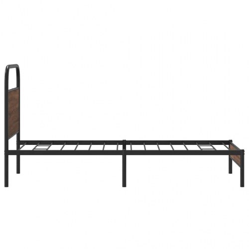 Sengeramme 90 x 190 cm med sengegavl - brun egetræ