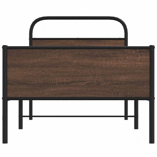 Sengeramme 100 x 190 cm med lamelbund - brun egetræ