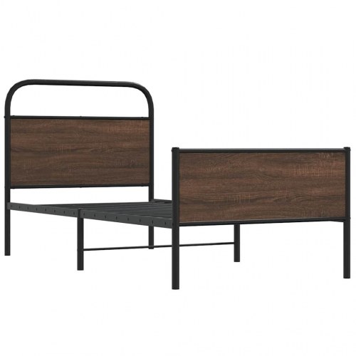 Sengeramme 107 x 203 cm uden madras - brunt egetræ