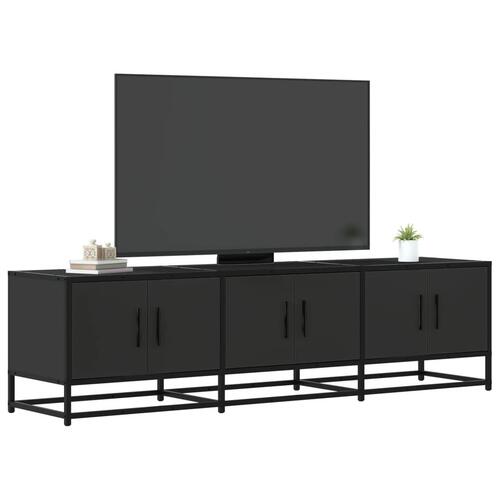 Tv-bord 150x35x41 cm konstrueret træ og metal sort
