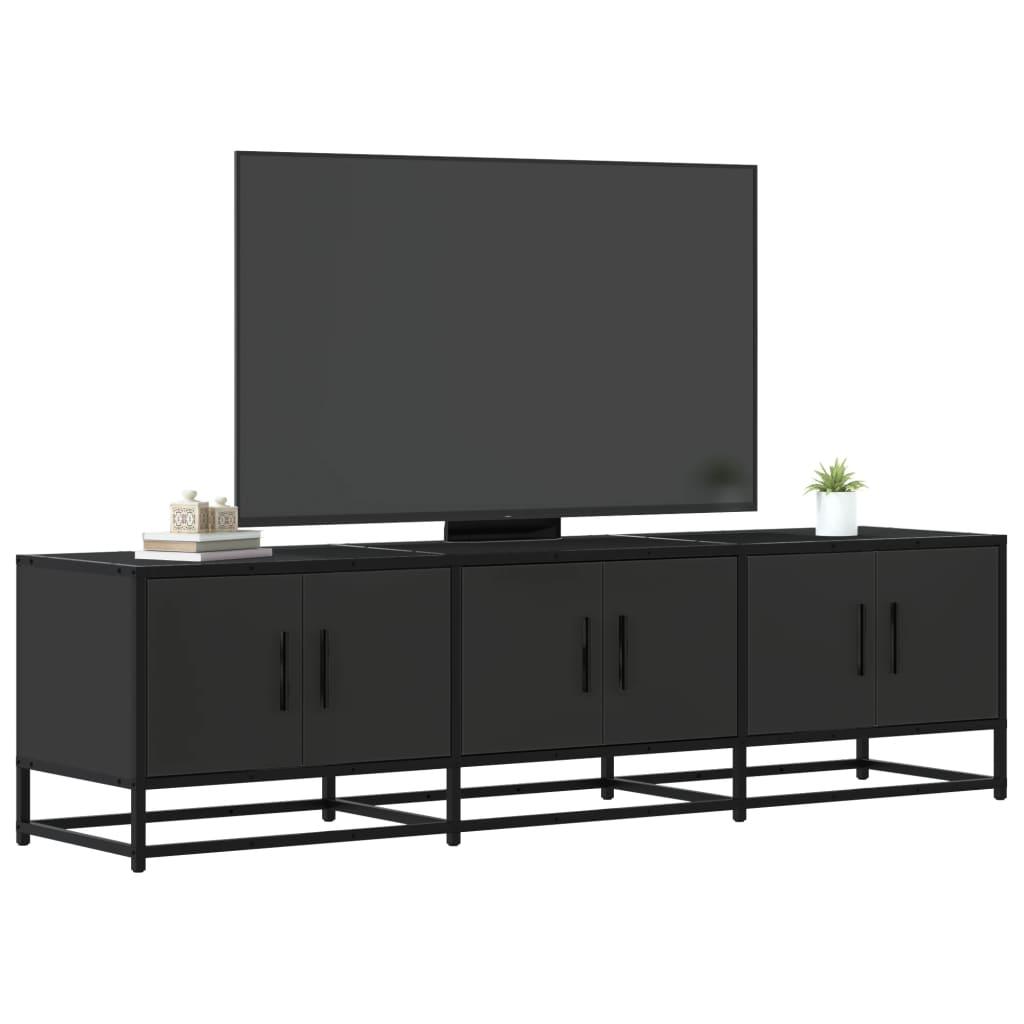 Tv-bord 150x35x41 cm konstrueret træ og metal sort