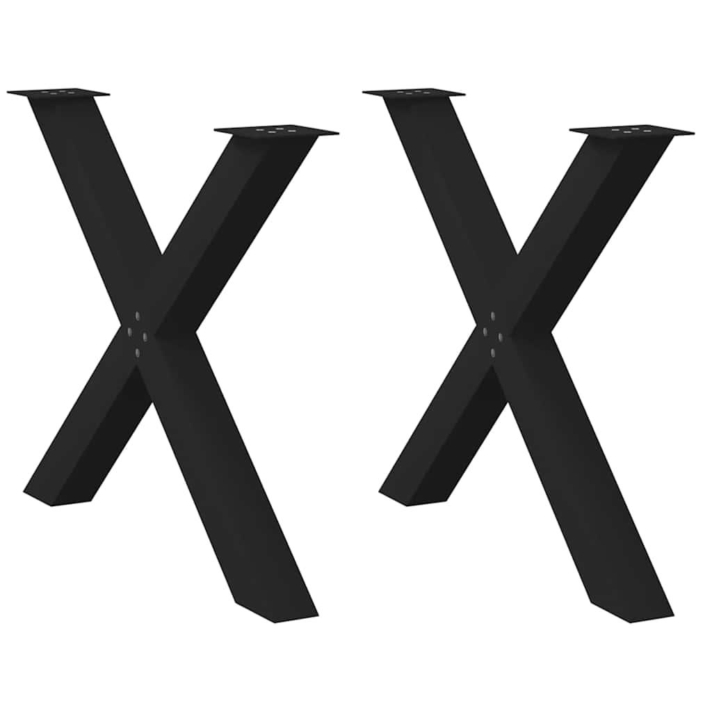 Spisebordsben X-Formet 70X(72-73) Cm Stål Sort - 2 / 90 x (72-73) cm (80 mm)