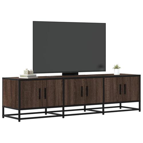 Tv-bord 150x35x41 cm konstrueret træ og metal brun egetræsfarve