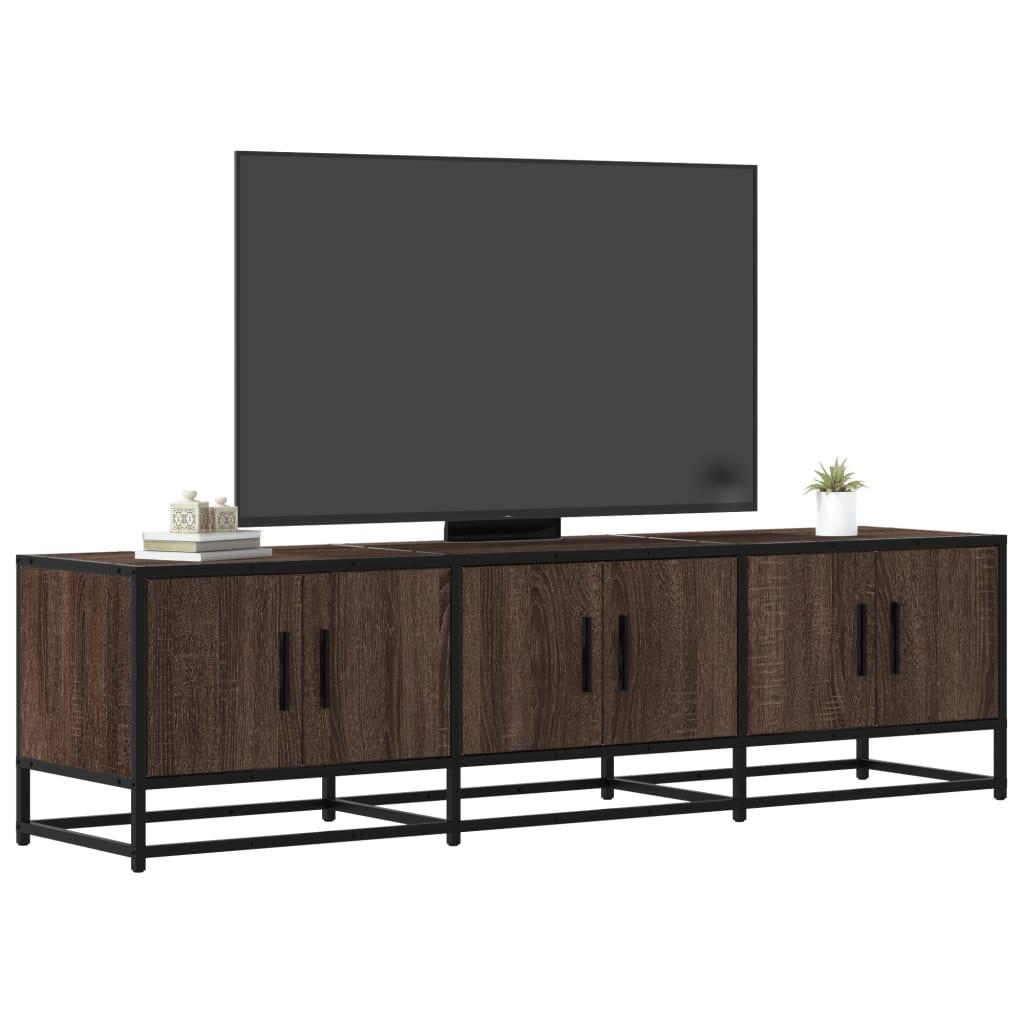 Tv-bord 150x35x41 cm konstrueret træ og metal brun egetræsfarve