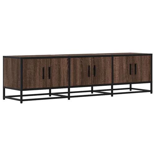 Tv-bord 150x35x41 cm konstrueret træ og metal brun egetræsfarve