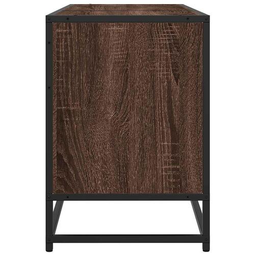 Tv-bord 150x35x41 cm konstrueret træ og metal brun egetræsfarve