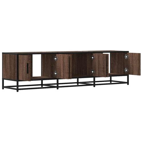 Tv-bord 150x35x41 cm konstrueret træ og metal brun egetræsfarve