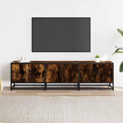 Tv-bord 150x35x41 cm konstrueret træ metal røget egetræsfarve