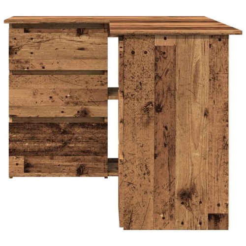 Skrivebord til hjørne 145x100x76 cm konstrueret træ antikt træ