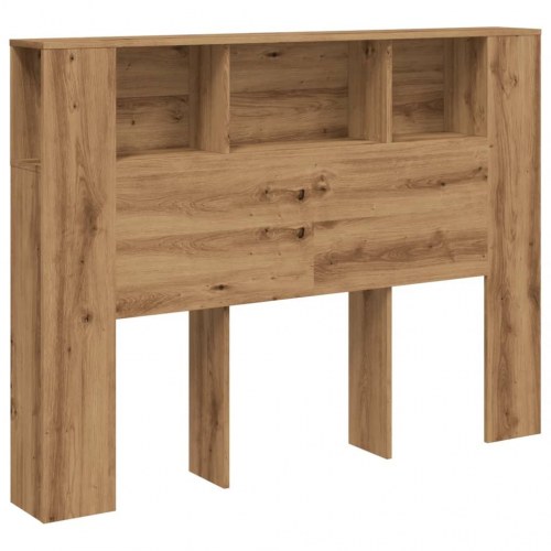 Sengegavlskab med reoler - håndlavet eg, 140×18,5×102,5 cm i konstrueret træ