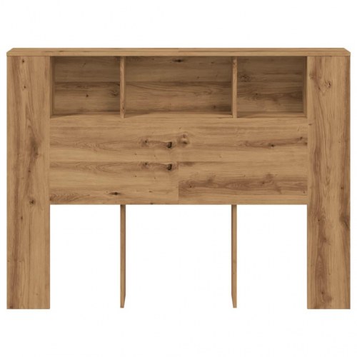 Sengegavlskab med reoler - håndlavet eg, 140×18,5×102,5 cm i konstrueret træ