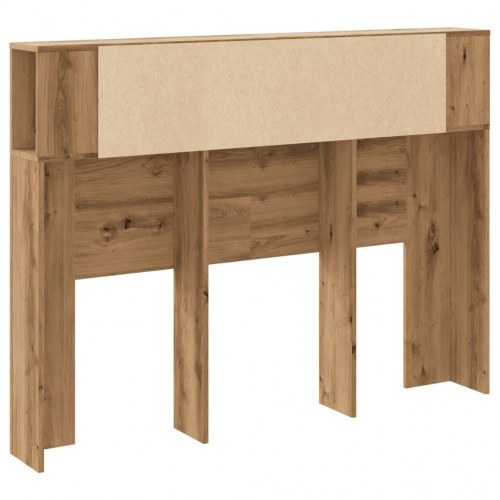 Sengegavlskab med reoler - håndlavet eg, 140×18,5×102,5 cm i konstrueret træ