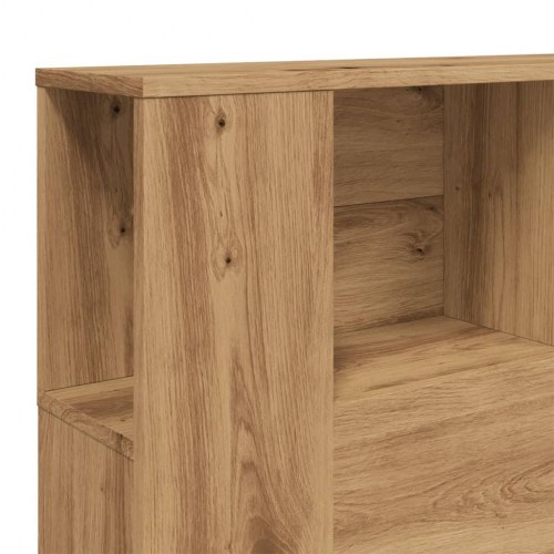 Sengegavlskab med reoler - håndlavet eg, 140×18,5×102,5 cm i konstrueret træ