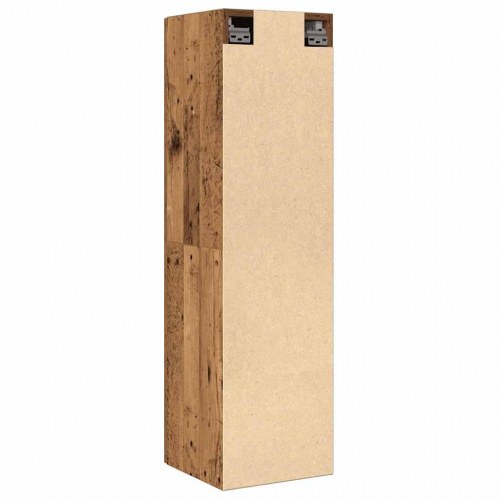 Væghængt tv-bord 30,5 x 30 x 110 cm - antikt træ