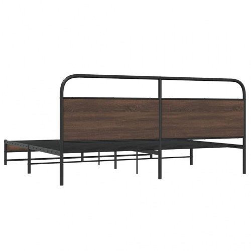 Sengeramme 180 x 200 cm i metal - brun egetræ