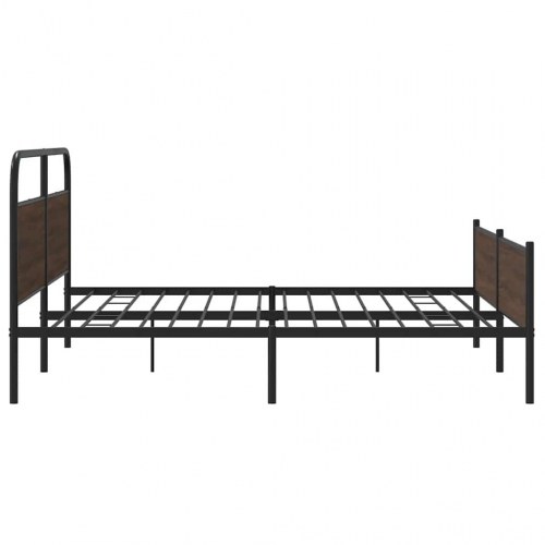 Sengeramme i metal 193 x 203 cm - brun egetræsfarve
