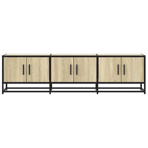 Tv-bord 150x35x41 cm konstrueret træ og metal sonoma-eg