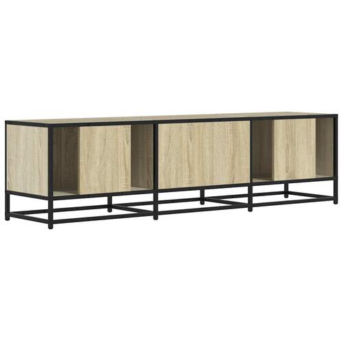 Tv-bord 150x35x41 cm konstrueret træ og metal sonoma-eg