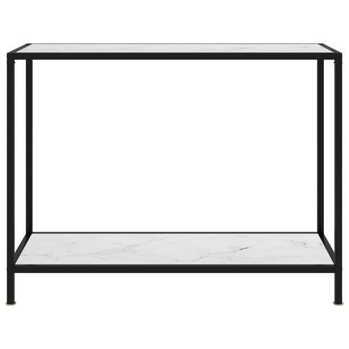 Konsolbord 100x35x75 cm hærdet glas hvid