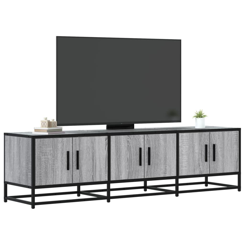 Tv-bord 150x35x41 cm konstrueret træ og metal grå sonoma-eg