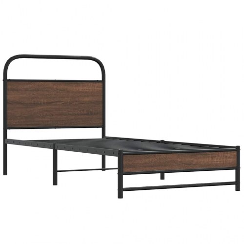 Sengeramme 90 x 190 cm i brunt egetræ