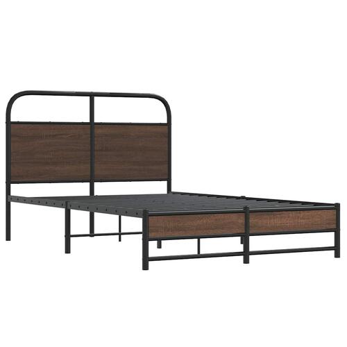 Sengeramme 135x190 cm uden madras konstrueret træ brunt eg