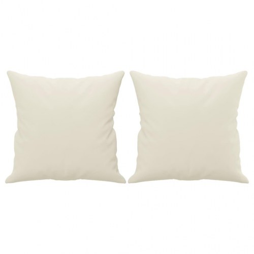 3-personers sofa i velour med pyntepuder - creme, 212 cm