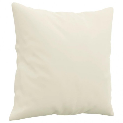 3-personers sofa i velour med pyntepuder - creme, 212 cm