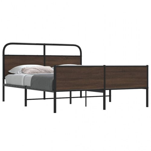 Sengeramme uden madras 160 x 200 cm i metal - brun egetræsfarve