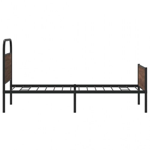 Sengeramme 90 x 200 cm med lamelbund - brunt egetræ