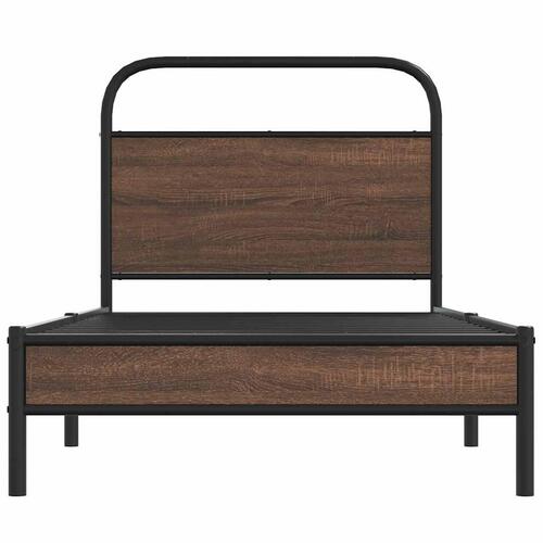 Sengeramme 100x190 cm uden madras konstrueret træ brunt eg