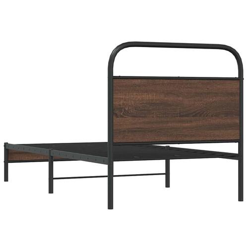 Sengeramme 100x190 cm uden madras konstrueret træ brunt eg