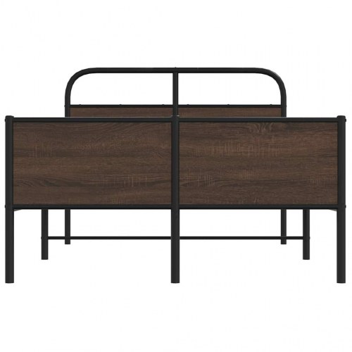Sengeramme 140 x 190 cm med lamelbund - brun egetræ