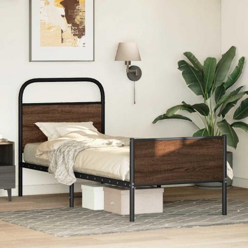 Sengeramme 80 x 200 cm uden madras - brun egetræ
