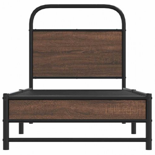 Sengeramme 75 x 190 cm uden madras med sengegavl - brun eg