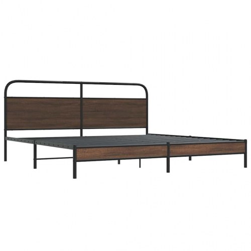 Sengeramme uden madras 193 x 203 cm - brun egetræsfarve