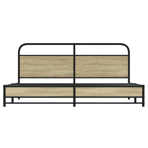 Sengeramme uden madras 200 x 200 cm med sengegavl - sonoma-eg