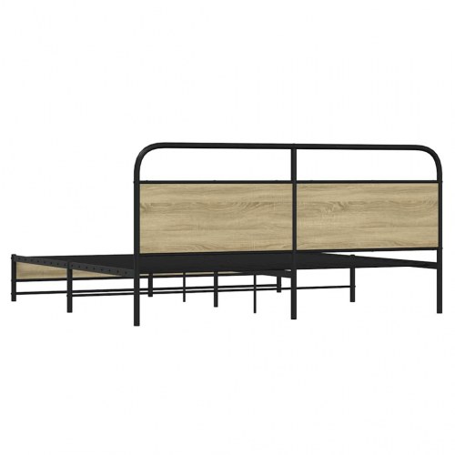 Sengeramme uden madras 200 x 200 cm med sengegavl - sonoma-eg