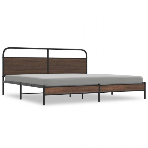 Sengeramme uden madras 180 x 200 cm med sengegavl - brun egetræ