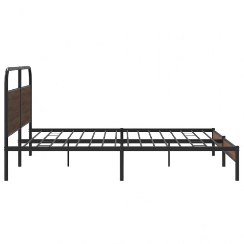 Sengeramme uden madras 180 x 200 cm med sengegavl - brun egetræ