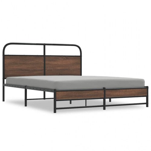 Sengeramme 150 x 200 cm uden madras - brun egetræ
