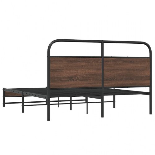 Sengeramme 150 x 200 cm uden madras - brun egetræ