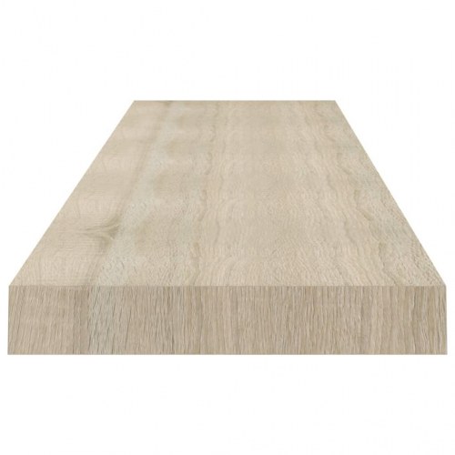 Væghylder 2 stk. - 120 × 23,5 × 3,8 cm i MDF, egetræsfarve
