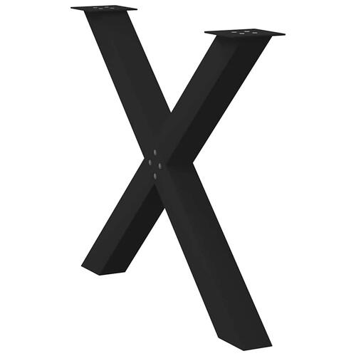 Spisebordsben X-formet 3 stk 90x(72-73) cm stål sort