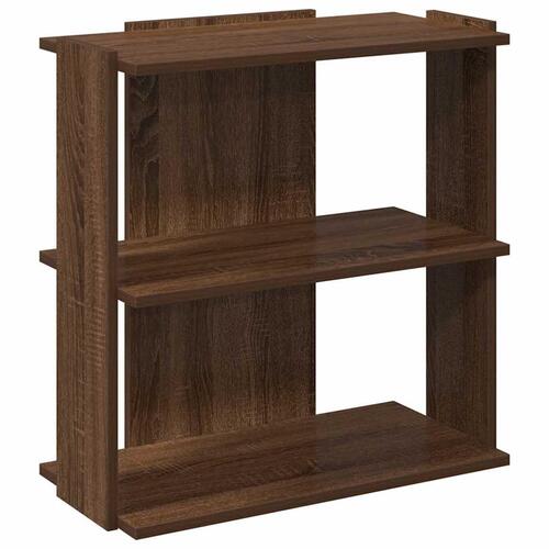 Bogreol 60x30x60 cm 3 hylder konstrueret træ brunt eg