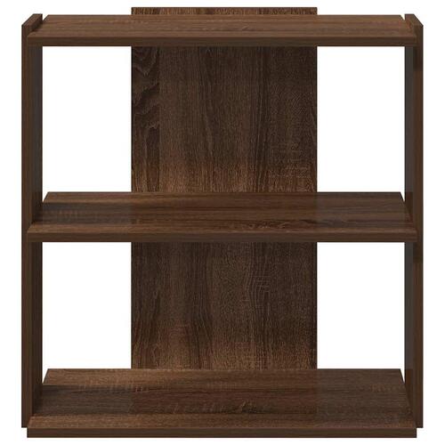 Bogreol 60x30x60 cm 3 hylder konstrueret træ brunt eg